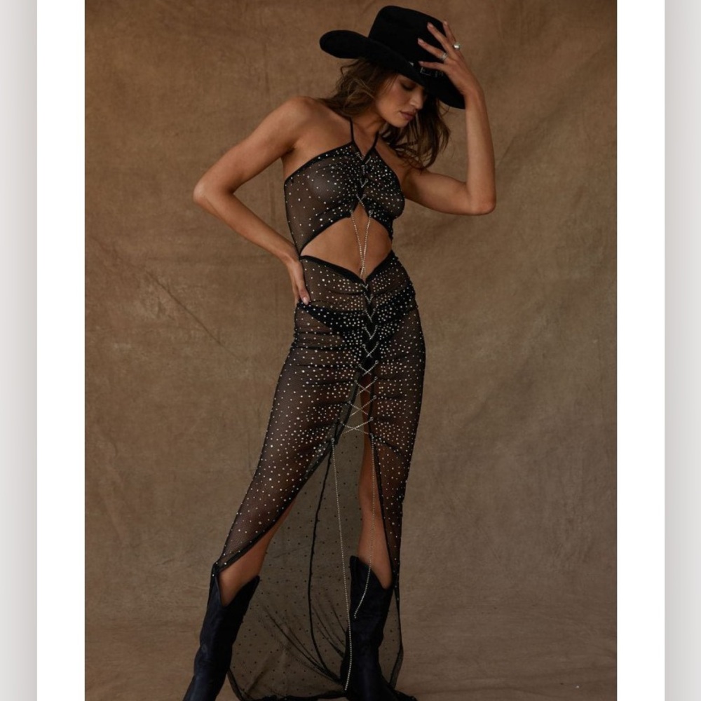 ***SOLD*** 12th tribe sequins mesh sequins dress